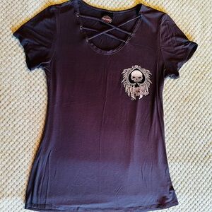 Harley-Davidson Black Skull Graphic Tee